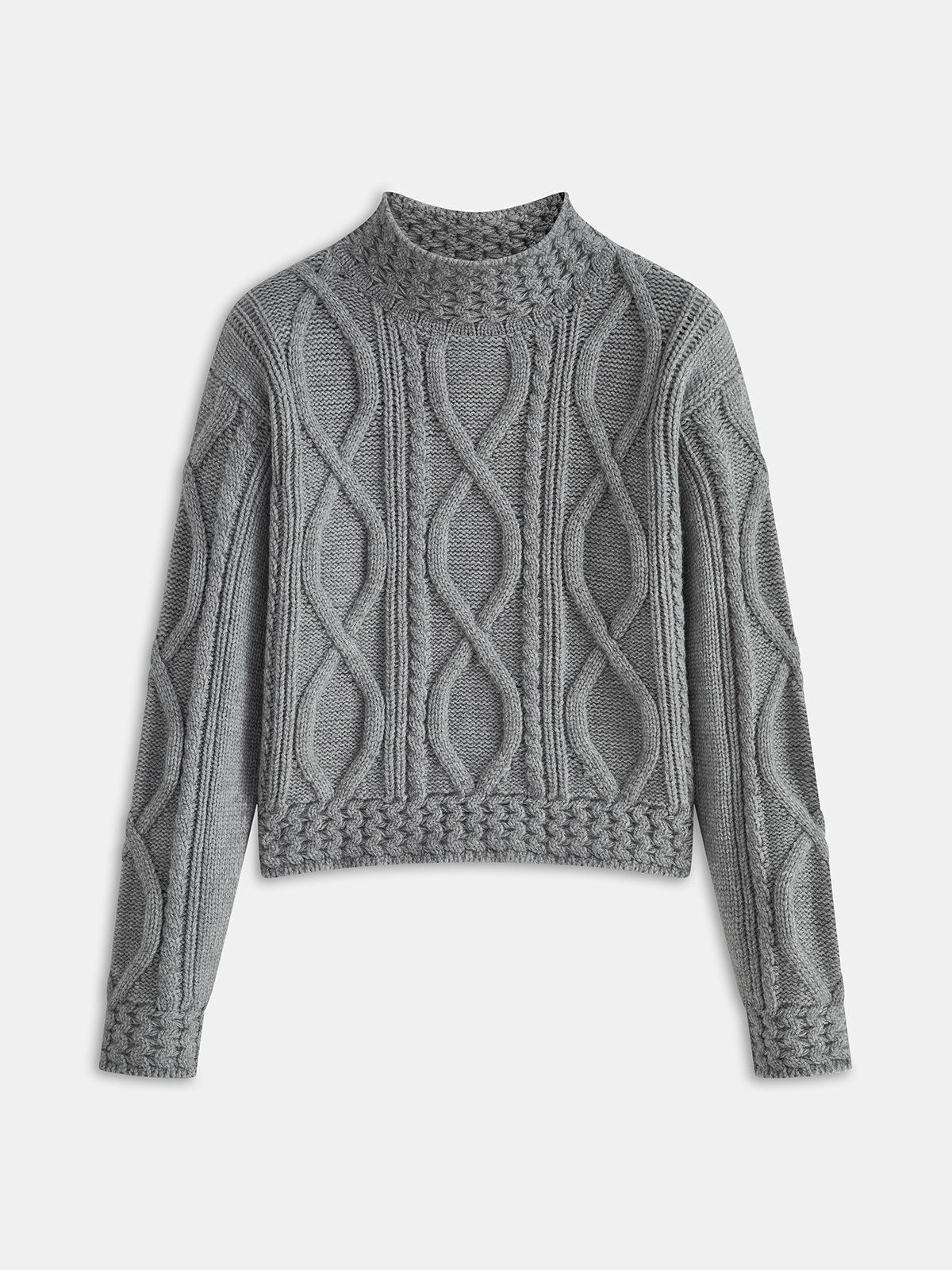 Cable Knit Mock Neck Sweater
