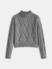 Cable Knit Mock Neck Sweater
