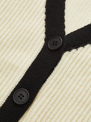 Contrast Trim Ribbed Knit Vest