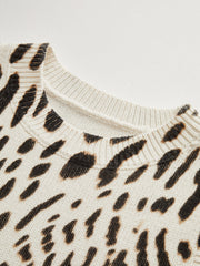 Wool-Blend Leopard Print Knit Vest