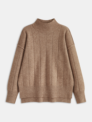 Soft Wide Rib Exposed Seam Jumper And Wide Leg Co-ord