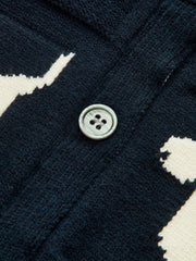 Dog Pattern Cable Knit Cardigan
