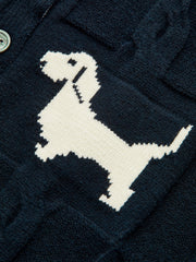 Dog Pattern Cable Knit Cardigan