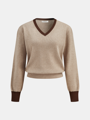 Contrast Trim Knit Top and Midi Skirt Set