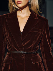Velvet Belted Blazer