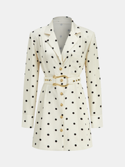 Polka Dot Belted Blazer Dress