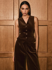 Button-Front Corduroy Vest