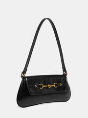 Horsebit PU Leather Shoulder Bag