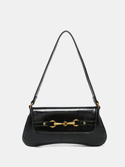 Horsebit PU Leather Shoulder Bag