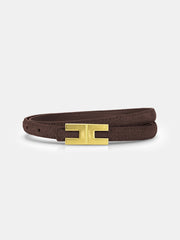 Geometric Buckle Faux Suede Belt
