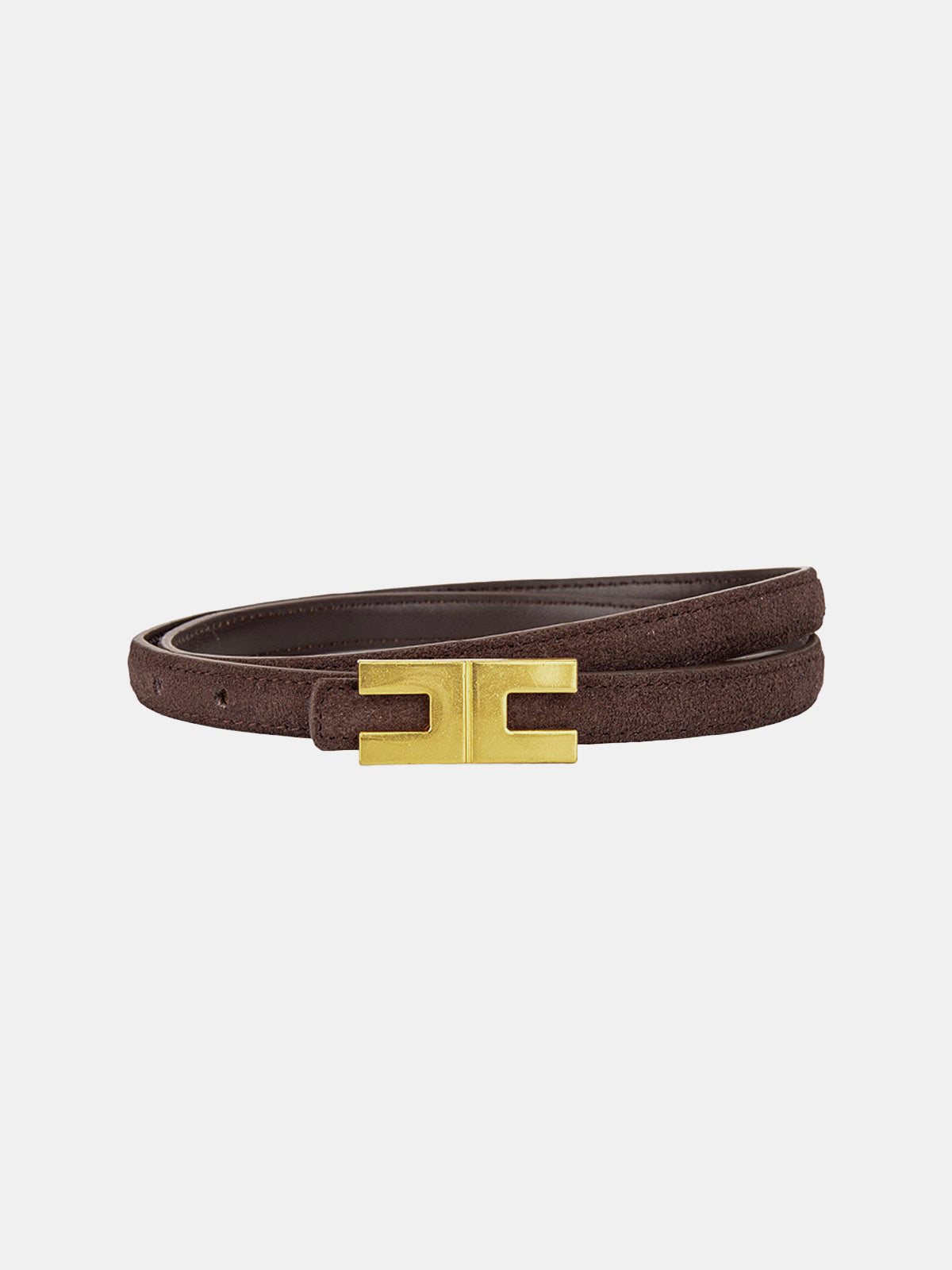 Geometric Buckle Faux Suede Belt
