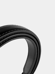 Horsebit Buckle Leather Thin Belt