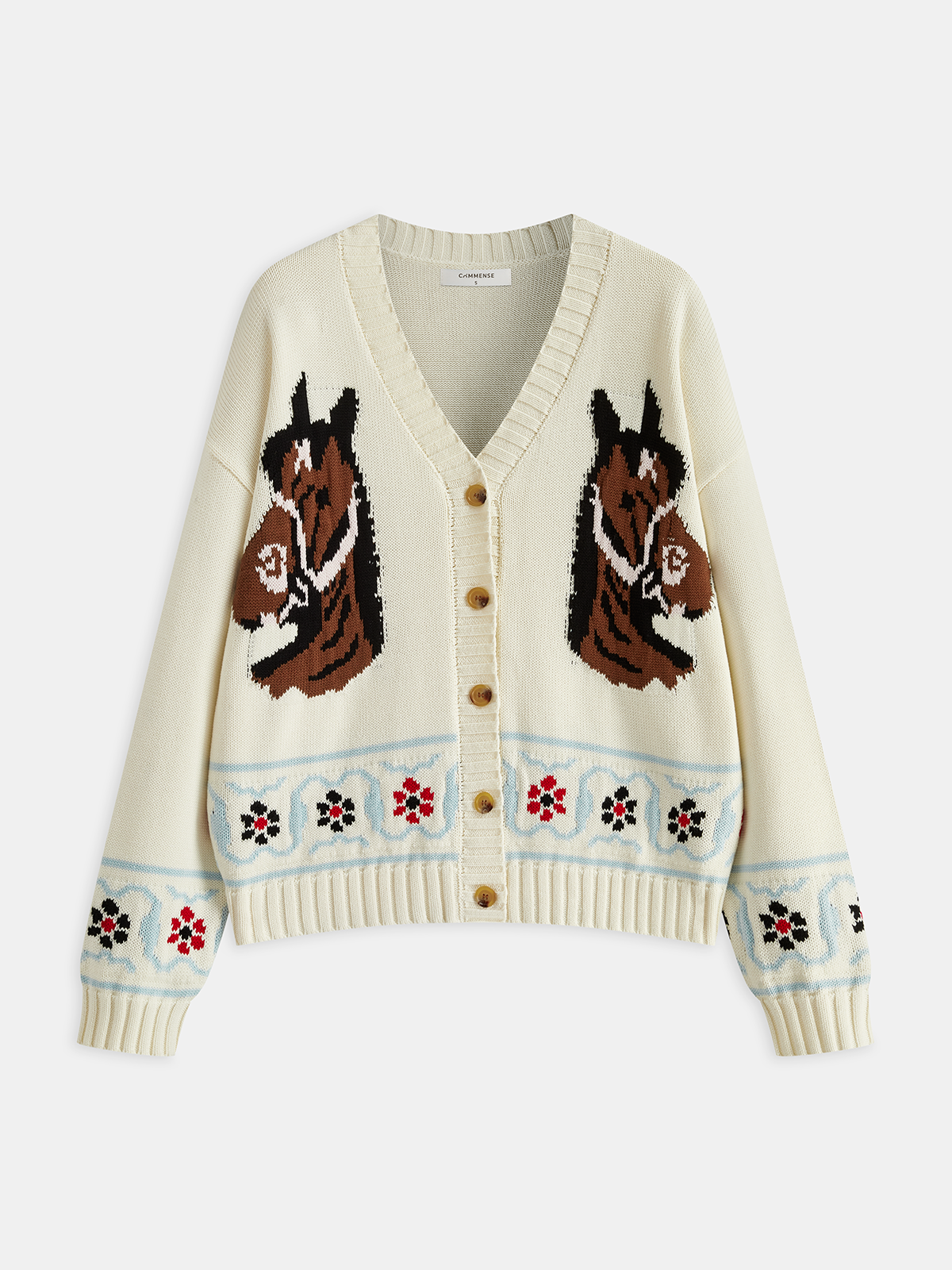 Horse Pattern Knit Cardigan