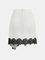 Lace Trimmed Satin Wrap Skirt