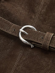 Belted Distressed Faux Leather Vest