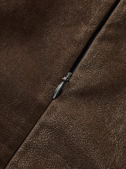 Belted Distressed Faux Leather Vest