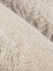 Leaf Cable Pattern Wool Knit Beanie