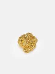 Golden Lava-Textured Exaggerated Ring