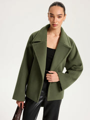 Faux Cashmere Belted Short Coat