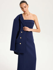 Strapless Maxi Dress with Removable Clear Straps