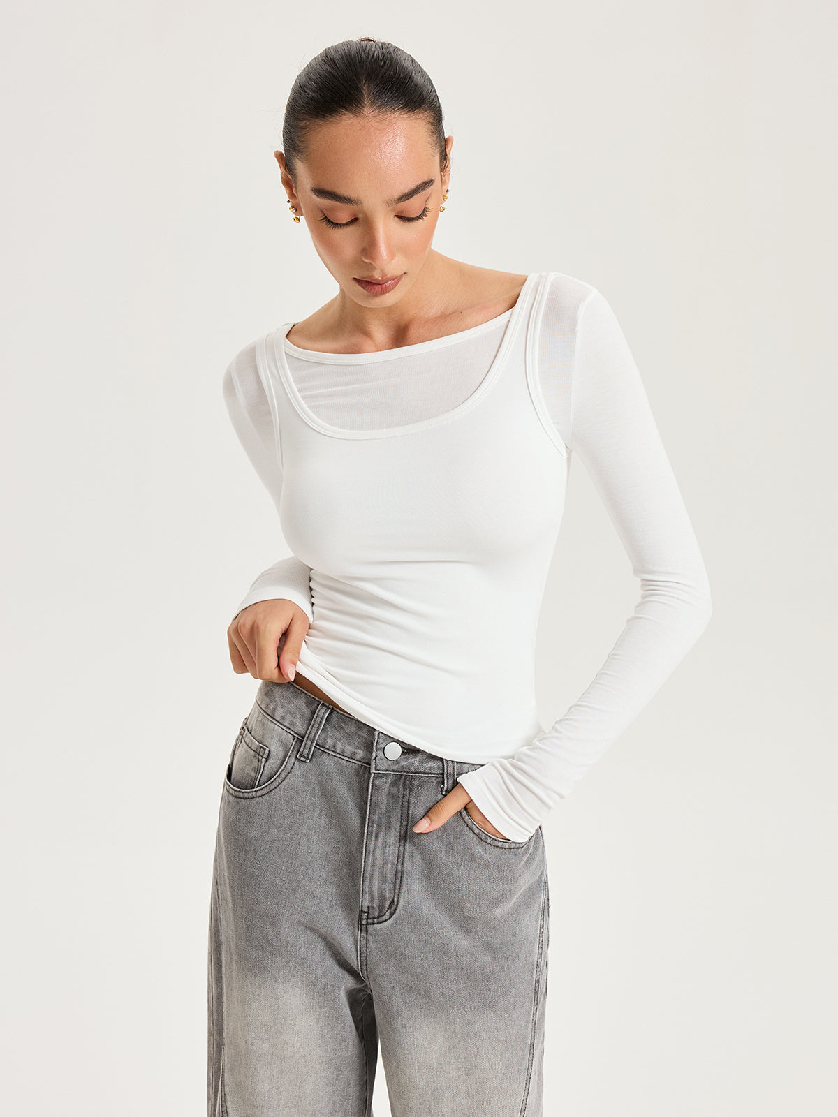 2 in 1 Long-Sleeve Top