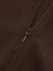 Draped Satin Stand Collar Blouse