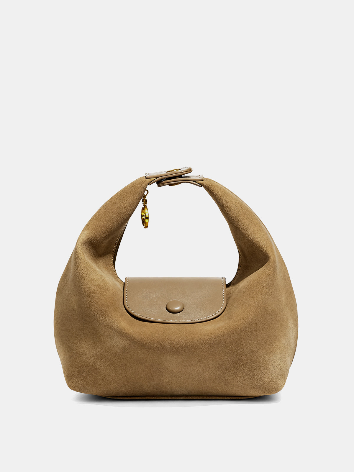Faux Suede Flap Hobo Bag