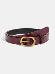 Crocodile Embossed PU Leather Belt