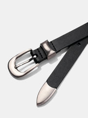 Pointed Tip Detail PU Leather Belt
