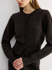 Slim-Fit Knit Cardigan and Mini Skirt Set