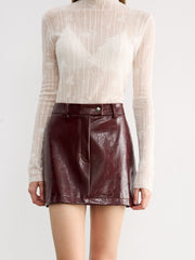 Faux Leather Mini Skirt