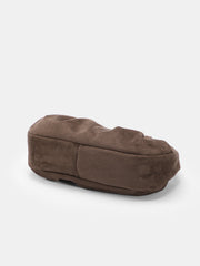 Faux Suede Knotted Top Handle Bag