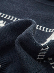 Horse-Pattern Cap Sleeve Turtleneck Sweater Vest