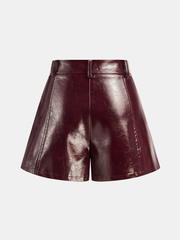 Faux Leather A-Line Shorts