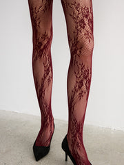 Floral Lace Fishnet Tights