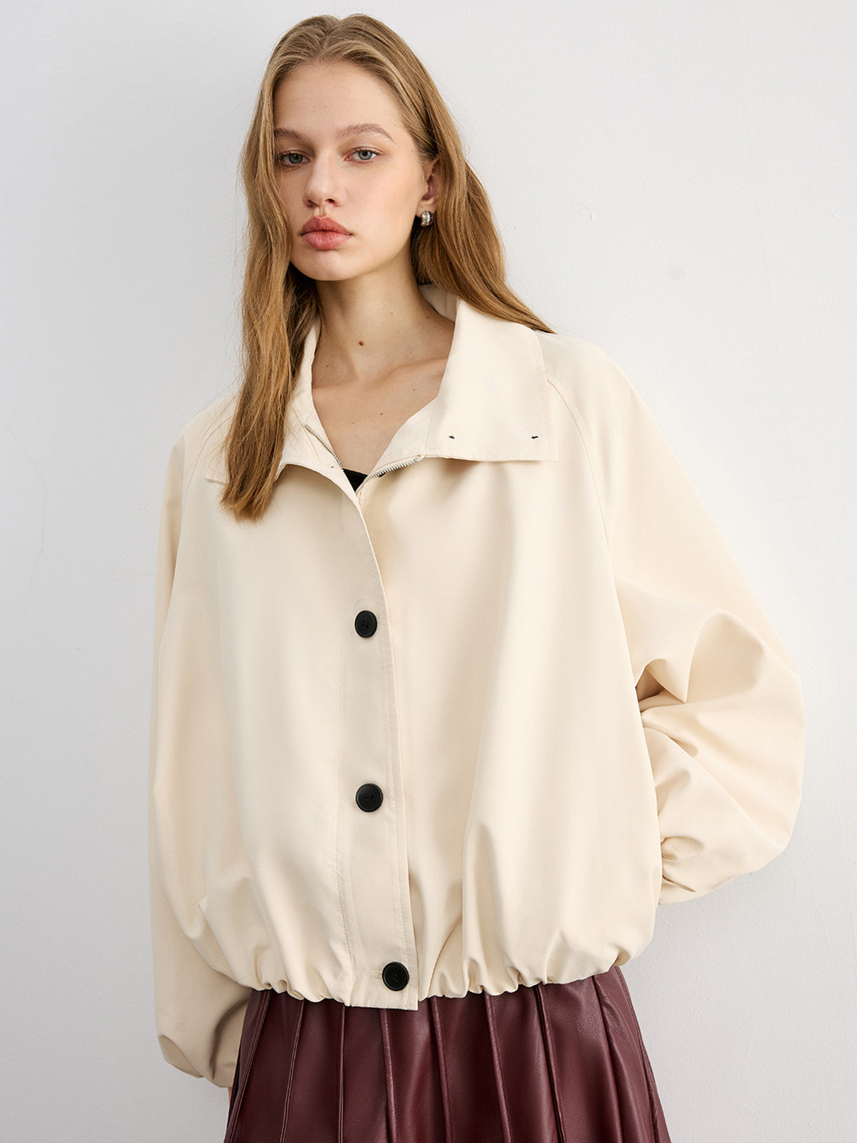 Collared Button Trench Coat