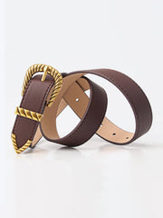 Textured Buckle PU Leather Belt