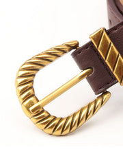 Textured Buckle PU Leather Belt
