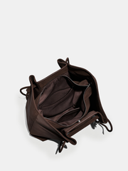 Suede Effect Drawstring Tote Bag