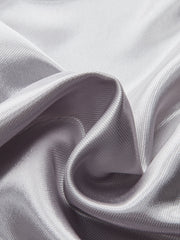 Long Sleeve V-Neck Knot Front Satin Blouse