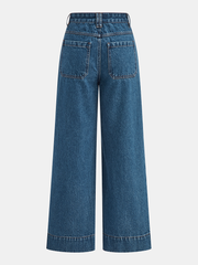 Denim Mid-Waist Wide-Leg Jeans
