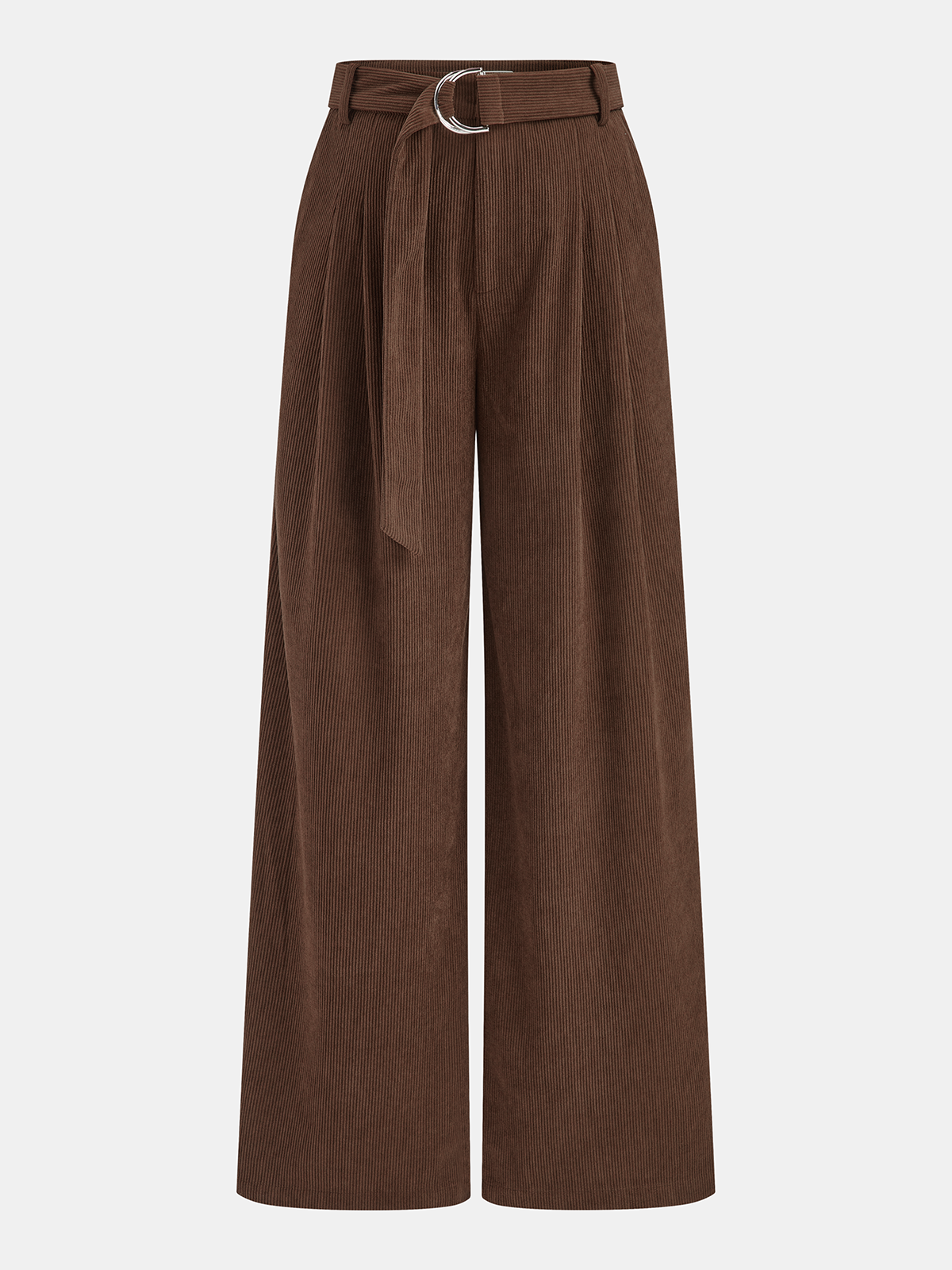 Corduroy Belted Wide-Leg Pants