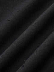 Faux Leather Collar Long-Sleeve Knit Top