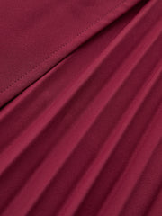 Asymmetric Pleated Maxi Skirt