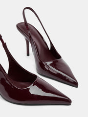 PU Patent Leather Slingback Pumps