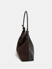 Suede Effect Knot Hobo Bag