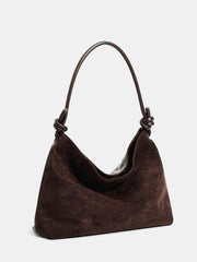 Suede Effect Knot Hobo Bag
