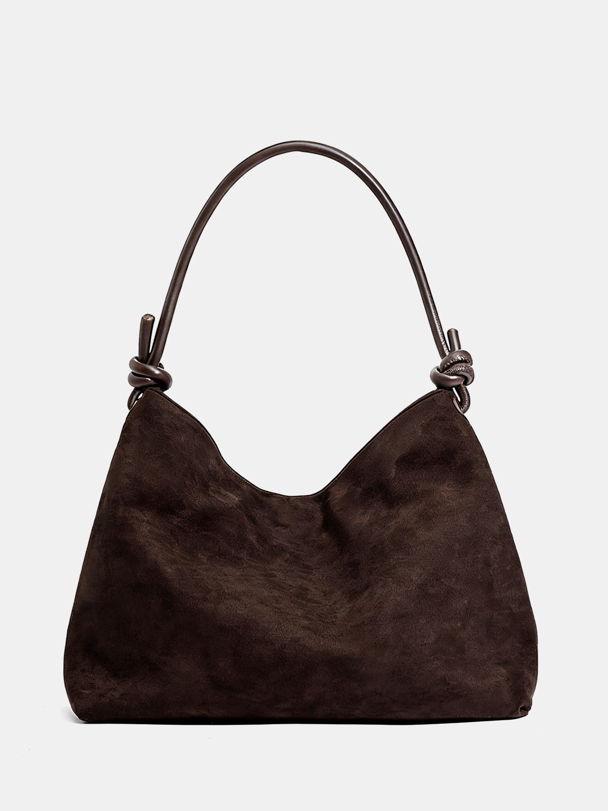 Suede Effect Knot Hobo Bag
