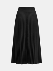 Belt-Decor Pleated Midi Skirt