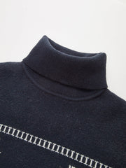 Horse-Pattern Cap Sleeve Turtleneck Sweater Vest